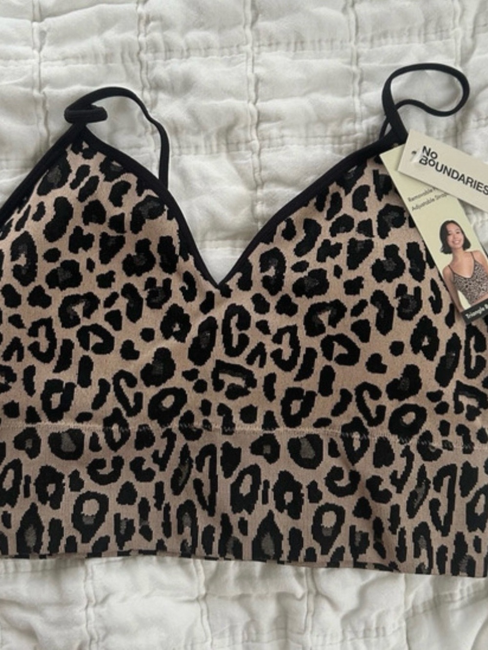 Leopard Print Bralette in Tan and Black